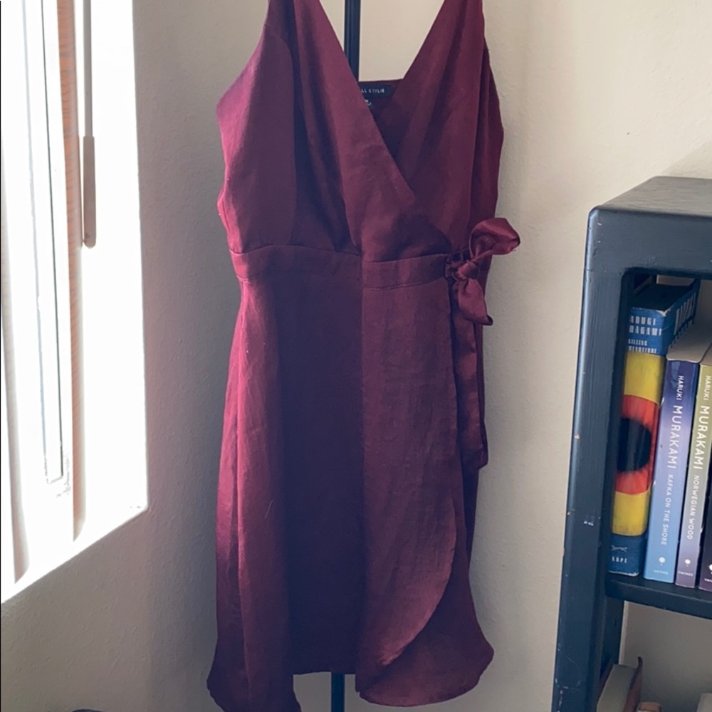 red cocktail dress tie up